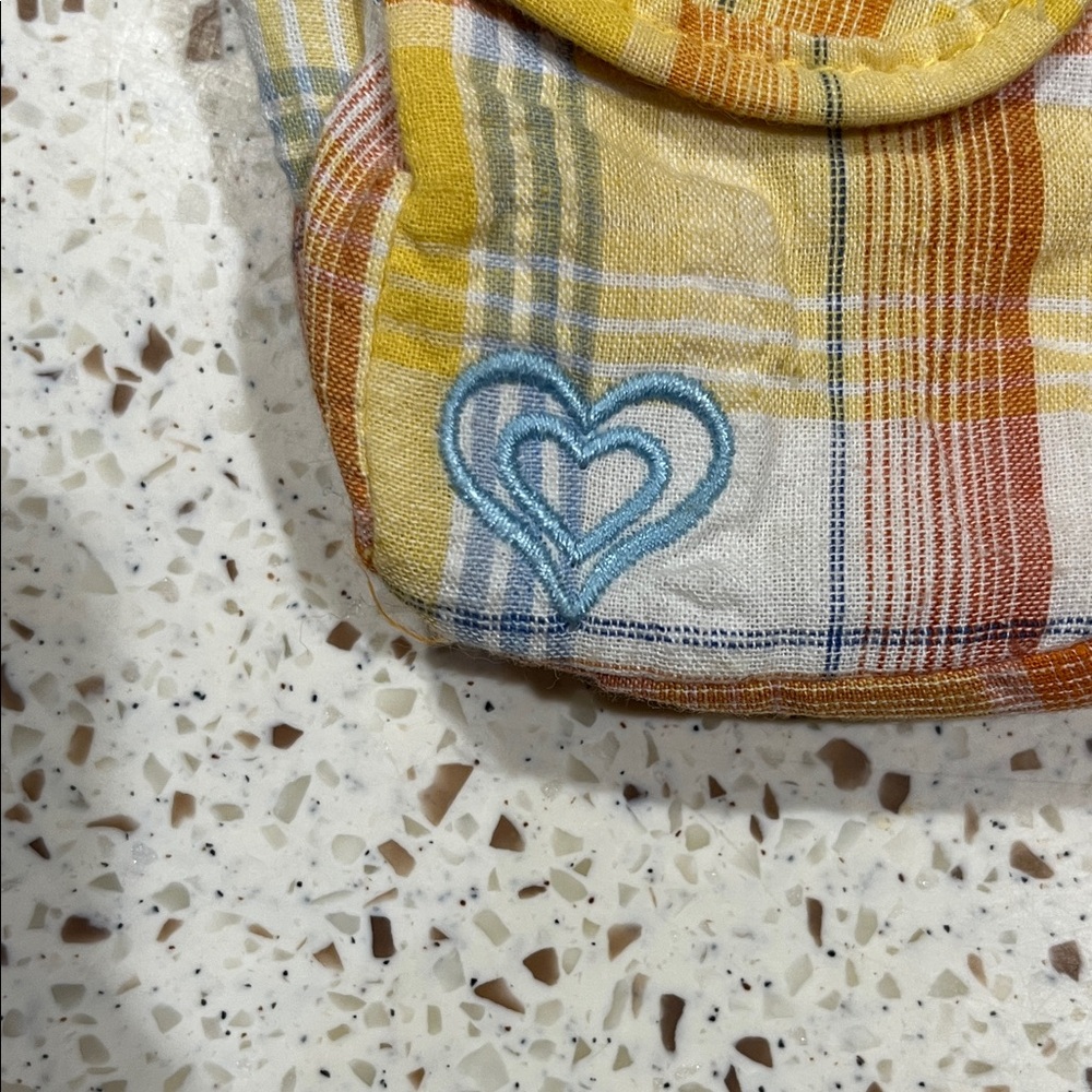 Roxy Yellow, Orange and Light Blue Plaid Cinch Mini Backpack - Picture 2 of 11